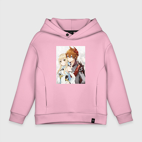 Детское худи оверсайз Lumine and tartaglia / Светло-розовый – фото 1