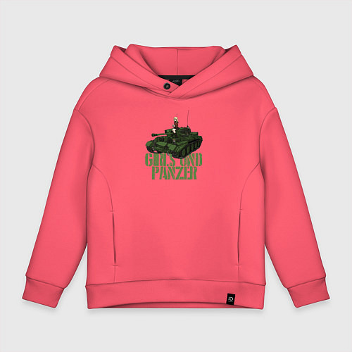 Детское худи оверсайз Girls und Panzer св Глориана / Коралловый – фото 1