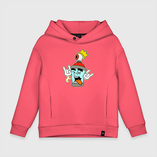 Детское худи оверсайз Король Граффити / Коралловый – фото 1