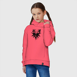 Толстовка оверсайз детская The Witcher подтеки лого, цвет: коралловый — фото 2