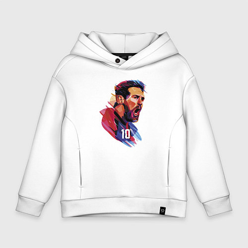 Детское худи оверсайз Lionel Messi Barcelona Argentina Football / Белый – фото 1