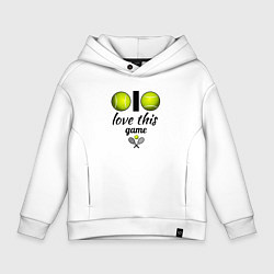 Толстовка оверсайз детская Я люблю теннис, цвет: белый