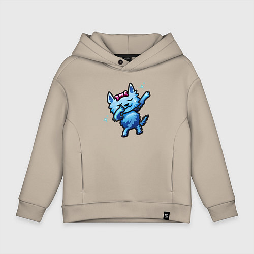 Детское худи оверсайз Dab Cat / Миндальный – фото 1