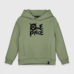 Толстовка оверсайз детская One Piece Большой куш лого, цвет: авокадо