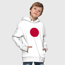 Толстовка оверсайз детская Япония Японский флаг, цвет: белый — фото 2