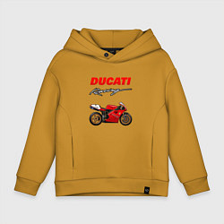 Толстовка оверсайз детская DUCATI ДУКАТИ MOTOSPORT, цвет: горчичный