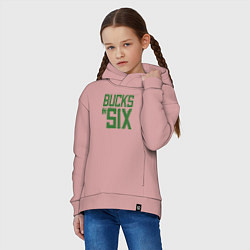 Толстовка оверсайз детская Bucks In Six, цвет: пыльно-розовый — фото 2
