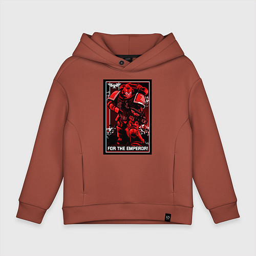 Детское худи оверсайз Постер За Императора! красны / Кирпичный – фото 1