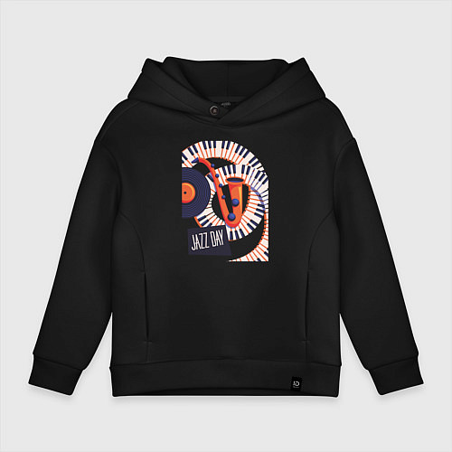Детское худи оверсайз Джаз / Черный – фото 1