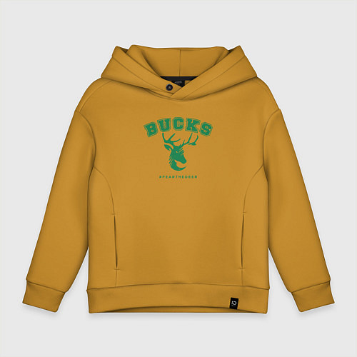 Детское худи оверсайз Bucks - Champions / Горчичный – фото 1