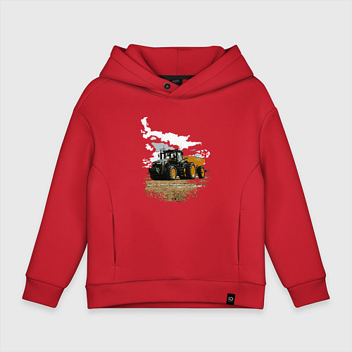 Детское худи оверсайз JOHN DEERE I Джон Дир! / Красный – фото 1