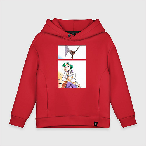 Детское худи оверсайз Дневник поездки в Иокогаму / Красный – фото 1