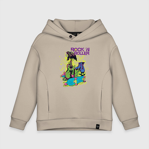 Детское худи оверсайз Душа поэта / Миндальный – фото 1