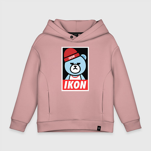 Детское худи оверсайз IKON YG Bear Dope / Пыльно-розовый – фото 1