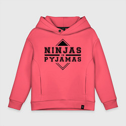 Толстовка оверсайз детская Ninjas In Pyjamas, цвет: коралловый