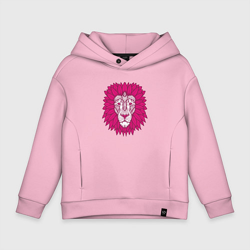 Детское худи оверсайз Pink Lion / Светло-розовый – фото 1