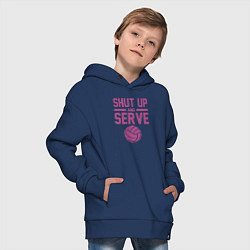 Толстовка оверсайз детская Shut Up And Serve, цвет: тёмно-синий — фото 2