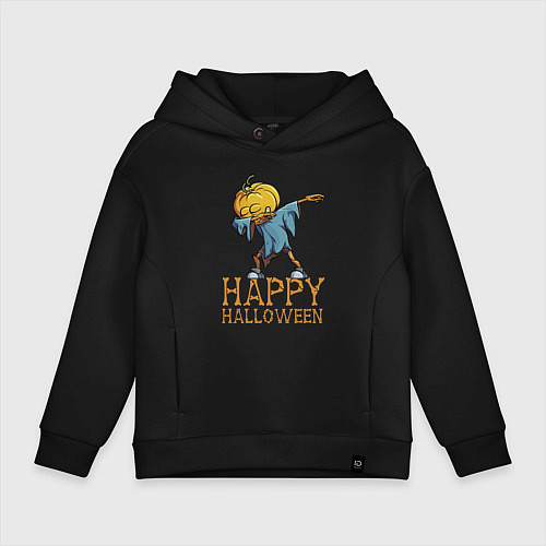 Детское худи оверсайз Happy Halloween / Черный – фото 1