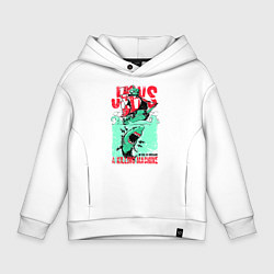 Толстовка оверсайз детская Корабль и акула, цвет: белый