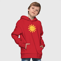 Толстовка оверсайз детская Smiling Sun, цвет: красный — фото 2