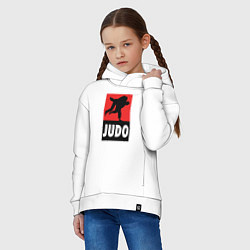 Толстовка оверсайз детская Judo, цвет: белый — фото 2