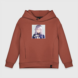 Толстовка оверсайз детская Аниме 86, цвет: кирпичный