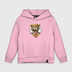 Толстовка оверсайз детская Крутой Тигр, цвет: светло-розовый