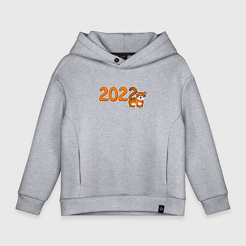 Детское худи оверсайз 2022 - Год Тигра / Меланж – фото 1