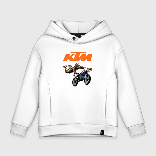 Детское худи оверсайз KTM МОТОКРОСС Z / Белый – фото 1