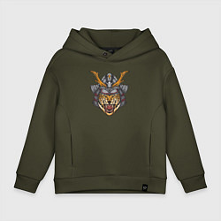 Толстовка оверсайз детская Tiger Samurai, цвет: хаки