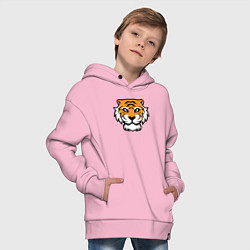 Толстовка оверсайз детская Забавный Тигр, цвет: светло-розовый — фото 2