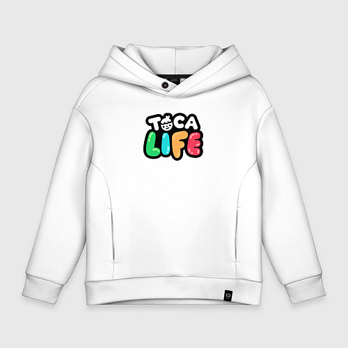 Детское худи оверсайз Toca Life logo / Белый – фото 1