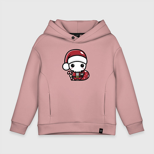 Детское худи оверсайз Маленький Санта Клаус / Пыльно-розовый – фото 1