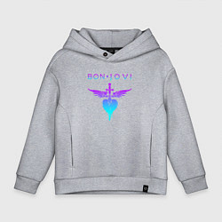 Детское худи оверсайз BON JOVI NEON LOGO HEART