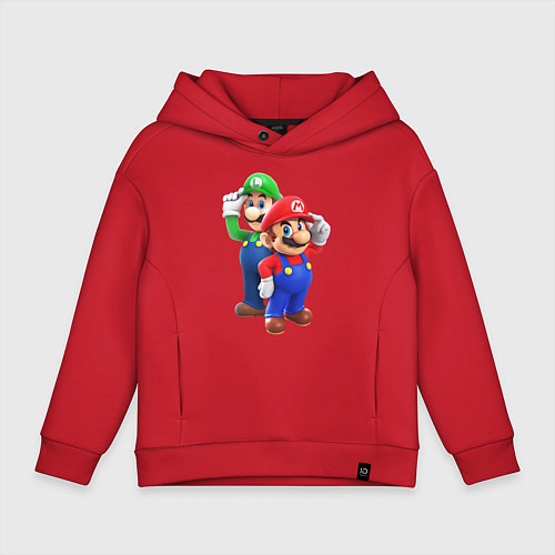 Детское худи оверсайз Mario Bros / Красный – фото 1