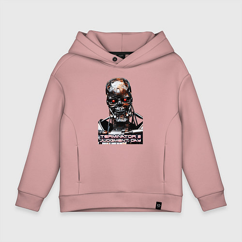 Детское худи оверсайз Terminator T-800 / Пыльно-розовый – фото 1