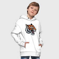 Толстовка оверсайз детская Face Tiger, цвет: белый — фото 2