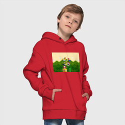 Толстовка оверсайз детская Mario Coins, цвет: красный — фото 2