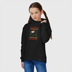 Толстовка оверсайз детская Рождественский свитер Жаба, цвет: черный — фото 2
