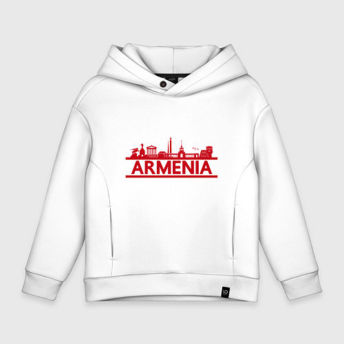 Детское худи оверсайз Armenia in Red / Белый – фото 1