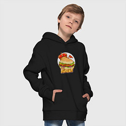 Толстовка оверсайз детская Королевский бургер, цвет: черный — фото 2