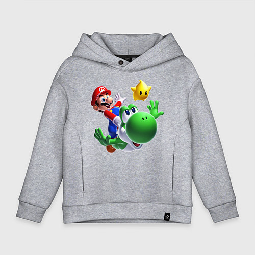 Детское худи оверсайз Mario&Yoshi / Меланж – фото 1