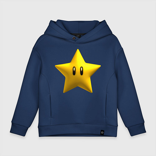 Детское худи оверсайз PowStar / Тёмно-синий – фото 1