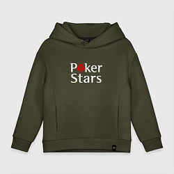 Толстовка оверсайз детская PokerStars логотип, цвет: хаки