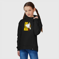 Толстовка оверсайз детская Сайтама возвращается из супермаркета One Punch-Man, цвет: черный — фото 2