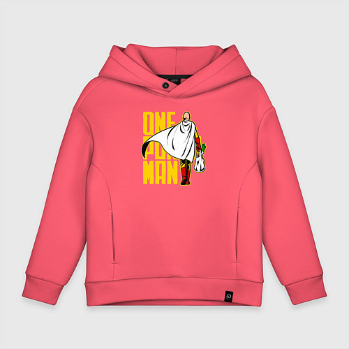 Детское худи оверсайз Сайтама возвращается из супермаркета One Punch-Man / Коралловый – фото 1