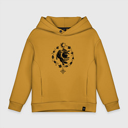 Толстовка оверсайз детская Волки из легенд, цвет: горчичный