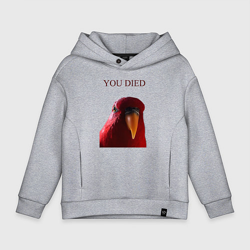 Детское худи оверсайз Красный попугай / Меланж – фото 1
