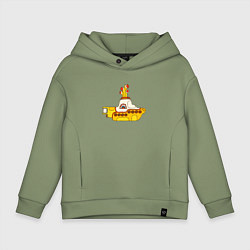 Толстовка оверсайз детская The Beatles Yellow Submarine в дудл стиле, цвет: авокадо