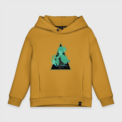 Детское худи оверсайз Genshin Impact VentiВенти / Горчичный – фото 1
